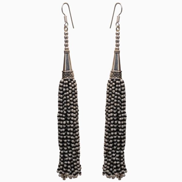 Gehna Jaipur Pearl & Black Onyx Zircon Beads Dangle Drop Style Earrings For Girls & Women CE-1166