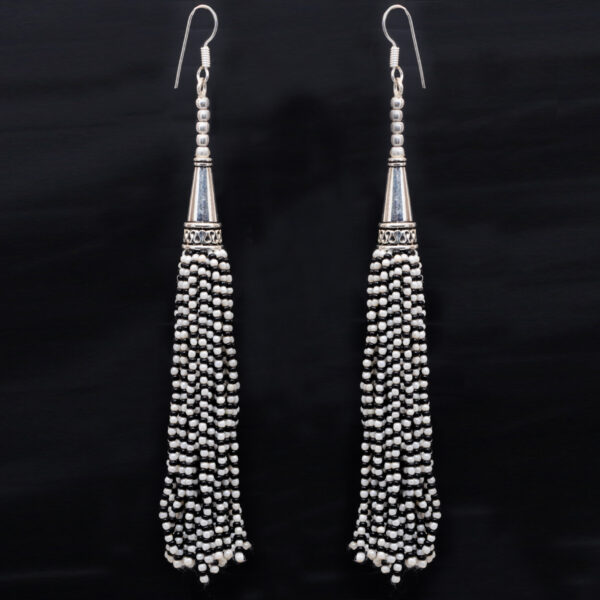 Gehna Jaipur Pearl & Black Onyx Zircon Beads Dangle Drop Style Earrings For Girls & Women CE-1166 - Image 5