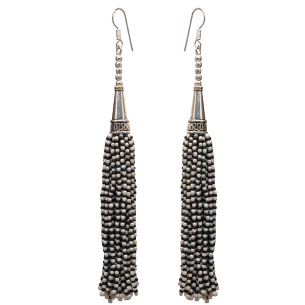 Gehna Jaipur Pearl & Black Onyx Zircon Beads Dangle Drop Style Earrings For Girls & Women CE-1166 - Image 4