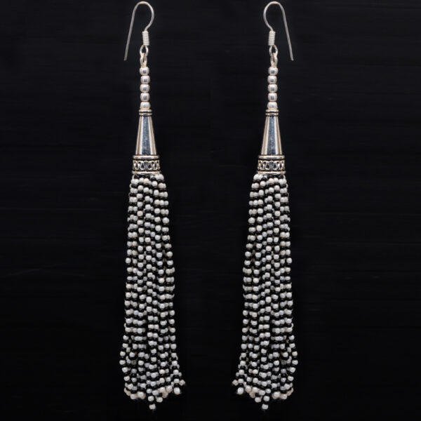 Gehna Jaipur Pearl & Black Onyx Zircon Beads Dangle Drop Style Earrings For Girls & Women CE-1166 - Image 3