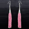Gehna Jaipur Pearl & Pink Tourmaline Zircon Beads Dangle Style Earrings For Girls & Women CE-1168 - Image 6