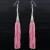 Gehna Jaipur Pearl & Pink Tourmaline Zircon Beads Dangle Style Earrings For Girls & Women CE-1168 - Image 5
