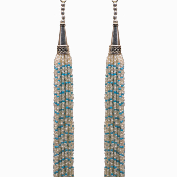 Gehna Jaipur Pearl & Turquoise Color Zircon Beads Dangle Style Earrings For Girls & Women CE-1170 - Image 5