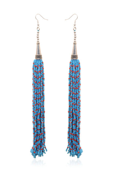 Gehna Jaipur Turquoise & Jasper Color Zircon Beads Dangle Style Earrings For Girls & Women CE-1171