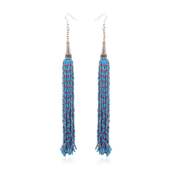 Gehna Jaipur Turquoise & Jasper Color Zircon Beads Dangle Style Earrings For Girls & Women CE-1171