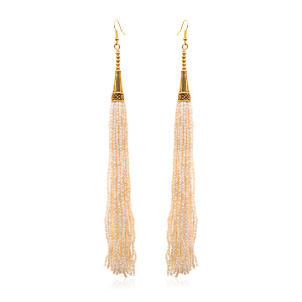 Gehna Jaipur Fine Quality Pearl Beaded Earrings In Yellow Gold Plating For Girls & Women CE-1174