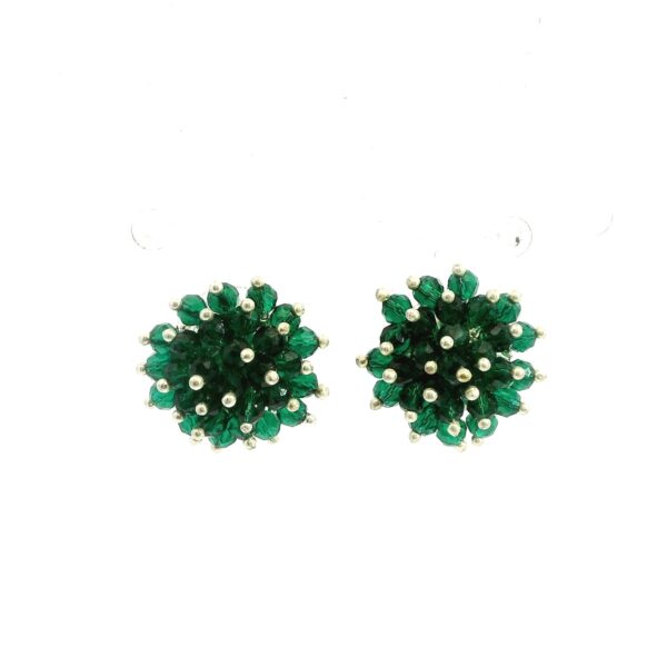 Gehna Jaipur Emerald Green Color Zircon Beads Studs For Girls & Women CE-1176