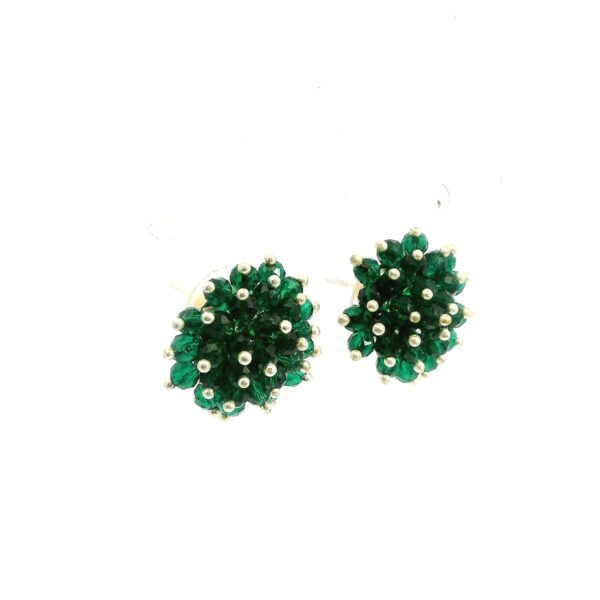 Gehna Jaipur Emerald Green Color Zircon Beads Studs For Girls & Women CE-1176 - Image 4