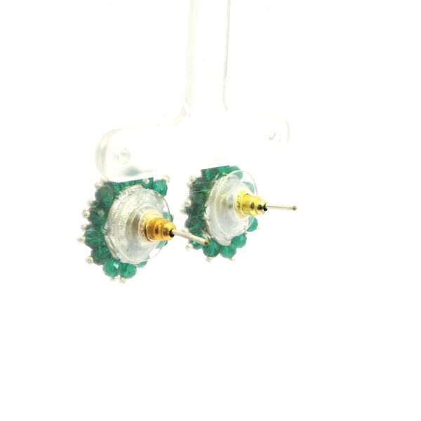 Gehna Jaipur Emerald Green Color Zircon Beads Studs For Girls & Women CE-1176 - Image 3