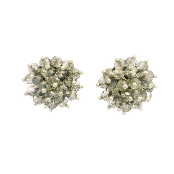 Gehna Jaipur Black Rutile Color Zircon Beads Studs For Girls & Women CE-1177