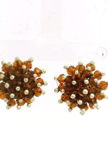 Gehna Jaipur Citrine Color Zircon Beads Studs For Girls & Women CE-1179