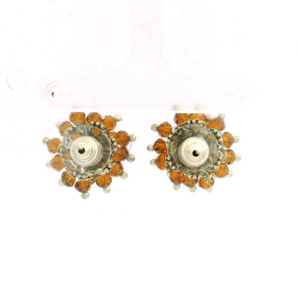 Gehna Jaipur Citrine Color Zircon Beads Studs For Girls & Women CE-1179 - Image 3