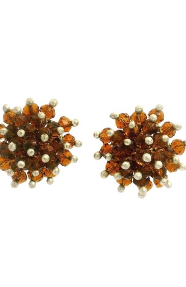 Gehna Jaipur Citrine Color Zircon Beads Studs For Girls & Women CE-1179