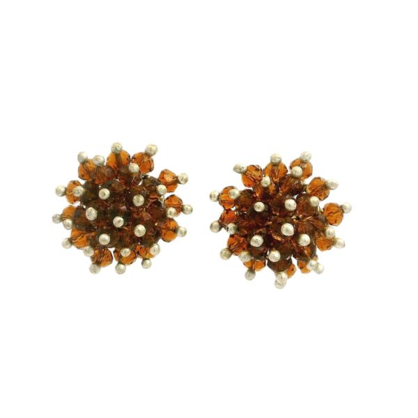 Gehna Jaipur Citrine Color Zircon Beads Studs For Girls & Women CE-1179