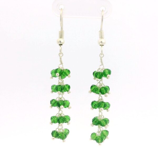 Gehna Jaipur Peridot Green Color Zircon Beads Dangle Style Earrings For Girls & Women CE-1180 - Image 2