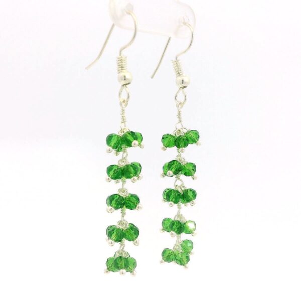 Gehna Jaipur Peridot Green Color Zircon Beads Dangle Style Earrings For Girls & Women CE-1180 - Image 4
