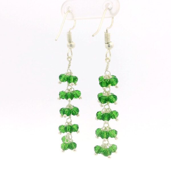 Gehna Jaipur Peridot Green Color Zircon Beads Dangle Style Earrings For Girls & Women CE-1180 - Image 5