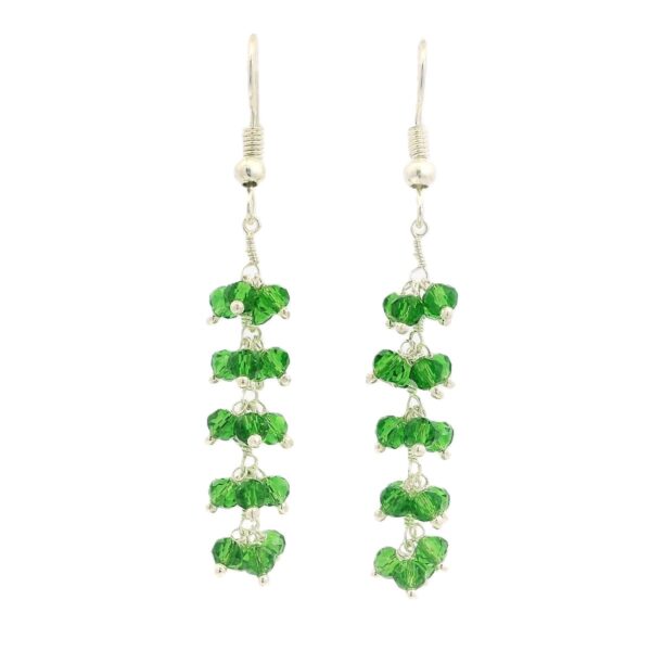 Gehna Jaipur Peridot Green Color Zircon Beads Dangle Style Earrings For Girls & Women CE-1180