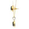 Gehna Jaipur Blue Sapphire Color Stone Pendant & Earring Set Yellow Gold Rhodium For Girls & Women FP-1186 - Image 2