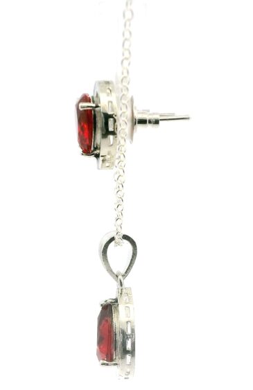Gehna Jaipur Pink Tourmaline Color Stone Studded Pendant & Earring Set For Girls & Women FP-1187
