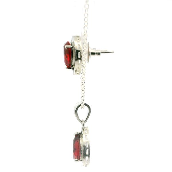 Gehna Jaipur Pink Tourmaline Color Stone Studded Pendant & Earring Set For Girls & Women FP-1187 - Image 2
