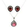 Gehna Jaipur Pink Tourmaline Color Stone Studded Pendant & Earring Set For Girls & Women FP-1187