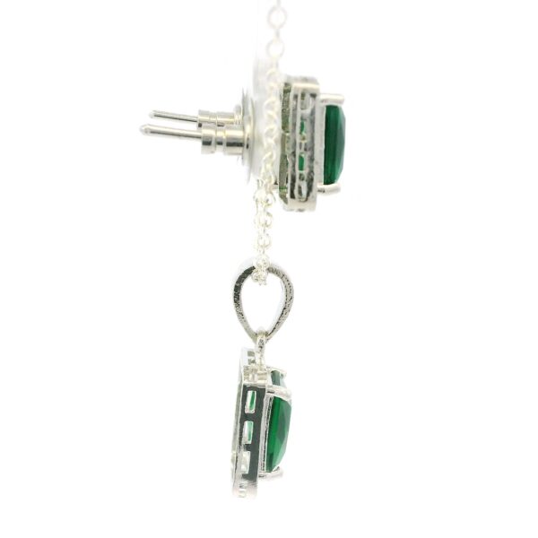 Gehna Jaipur Fine Quality Chrome Tourmaline Color Stone Baguette Studded Pendant Set For Girls & Women FP-1190 - Image 3