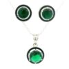 Gehna Jaipur Fine Quality Chrome Tourmaline Color Stone Round Studded Pendant Set For Girls & Women FP-1193