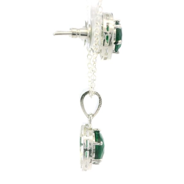 Gehna Jaipur Fine Quality Chrome Tourmaline Color Stone Round Studded Pendant Set For Girls & Women FP-1193 - Image 4