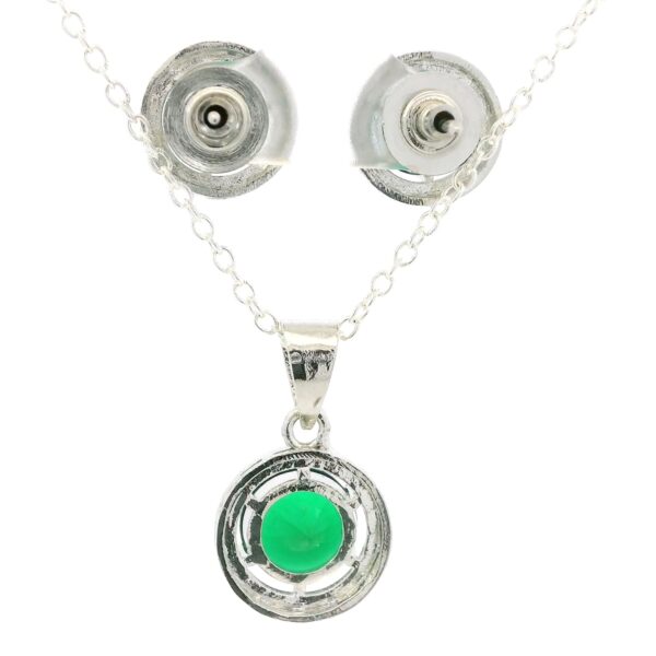 Gehna Jaipur Fine Quality Chrome Tourmaline Color Stone Round Studded Pendant Set For Girls & Women FP-1193 - Image 3