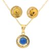 Gehna Jaipur Royal Blue Sapphire Color Round Shape Stone Studded Pendant & Earring Set For Girls & Women FP-1197 - Image 3