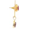 Gehna Jaipur Oval Shape Ruby Color Stone Studded Pendant & Earring Set For Girls & Women FP-1201 - Image 3
