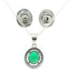 Gehna Jaipur Oval Shape Green Color Tourmaline Studded Pendant & Earring Set For Girls & Women FP-1202 - Image 3