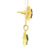 Gehna Jaipur Green Garnet Color Princess Cut Square Studded Pendant Set Yellow Rhodium For Girls & Women FP-1205 - Image 3
