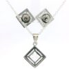 Gehna Jaipur Cubic Zirconia Princess Cut Square Studded Pendant & Earring Set For Girls & Women FP-1206 - Image 3