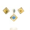 Gehna Jaipur Royal Blue Sapphire Square Shape Stone Studded Pendant & Earring Set For Girls & Women FP-1207 - Image 3