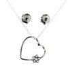 Gehna Jaipur Diamond Cut White Topaz Round Studded Heart Shape Pendant & Earring Set For Girls & Women FP-1208 - Image 4
