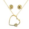 Gehna Jaipur Diamond Cut White Topaz Round Studded Heart Shape Pendant & Earring Set For Girls & Women FP-1209 - Image 4