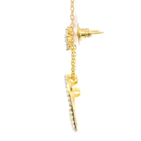 Gehna Jaipur Diamond Cut White Topaz Round Studded Heart Shape Pendant & Earring Set For Girls & Women FP-1209 - Image 3