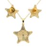 Gehna Jaipur Cubic Zirconia Studded Star Shaped Pendant & Earring Set Yellow Rhodium For Girls & Women FP-1210 - Image 4