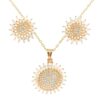 Gehna Jaipur Cubic Zirconia Round & Marquise Studded Sunflower Shape Pendant Set For Girls & Women FP-1213