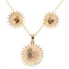 Gehna Jaipur Cubic Zirconia Round & Marquise Studded Sunflower Shape Pendant Set For Girls & Women FP-1213 - Image 2