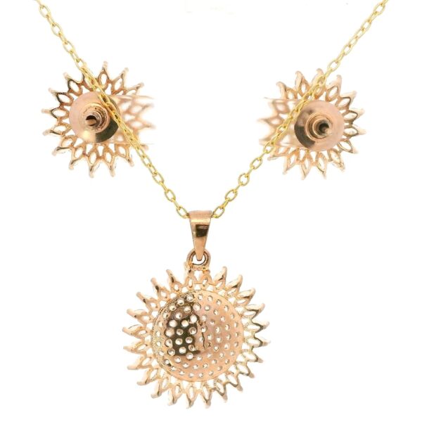 Gehna Jaipur Cubic Zirconia Round & Marquise Studded Sunflower Shape Pendant Set For Girls & Women FP-1213 - Image 2