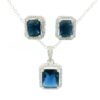 Gehna Jaipur C.Z & Tanzanite Color Stone Studded Pendant & Earring Set For Girls & Women FP-1214