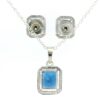 Gehna Jaipur C.Z & Tanzanite Color Stone Studded Pendant & Earring Set For Girls & Women FP-1214 - Image 4