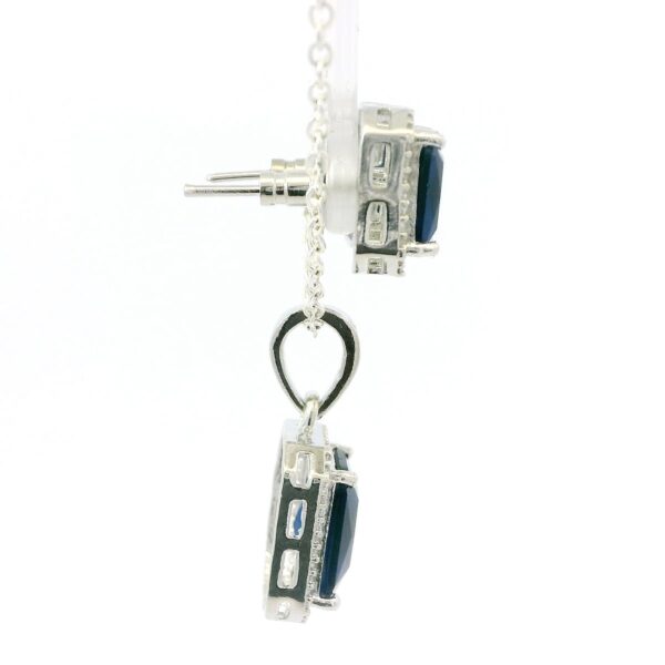 Gehna Jaipur C.Z & Tanzanite Color Stone Studded Pendant & Earring Set For Girls & Women FP-1214 - Image 3