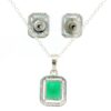 Gehna Jaipur C.Z & Green Tourmaline Color Stone Studded Pendant & Earring Set For Girls & Women FP-1215 - Image 4