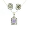 Gehna Jaipur C.Z & Amethyst Color Baguette Shape Stone Studded Pendant & Earring Set For Girls & Women FP-1216 - Image 4