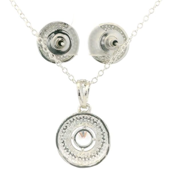 Gehna Jaipur Cubic Zirconia Studded Round Shape Pendant & Earring Set For Girls & Women FP-1219 - Image 4