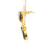Gehna Jaipur Ruby Red Color Stone Studded 3 Pcs Set With Black Enamel For Girls & Women FP-1220 - Image 4